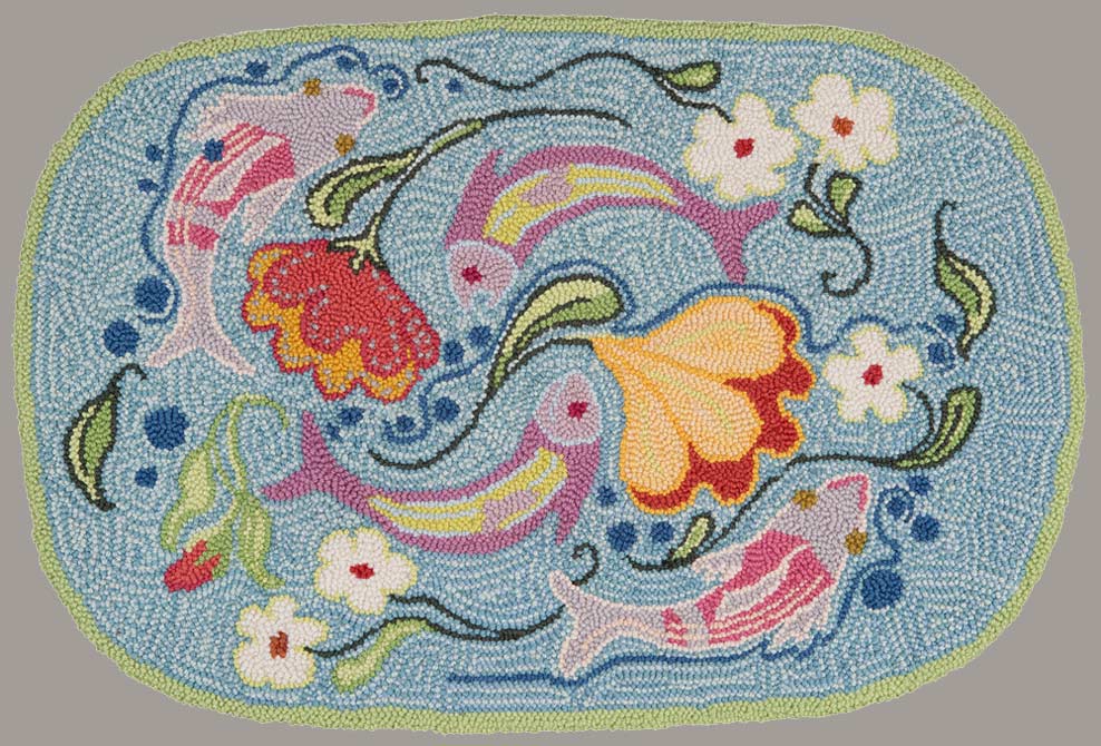 Fish and Flowers, 45 x 37"