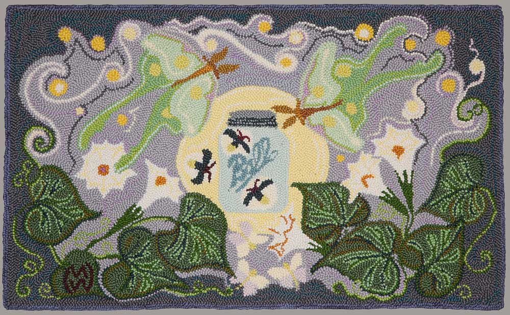 Lunar Moths and Lightning Bugs - Purple, 36 x 24"